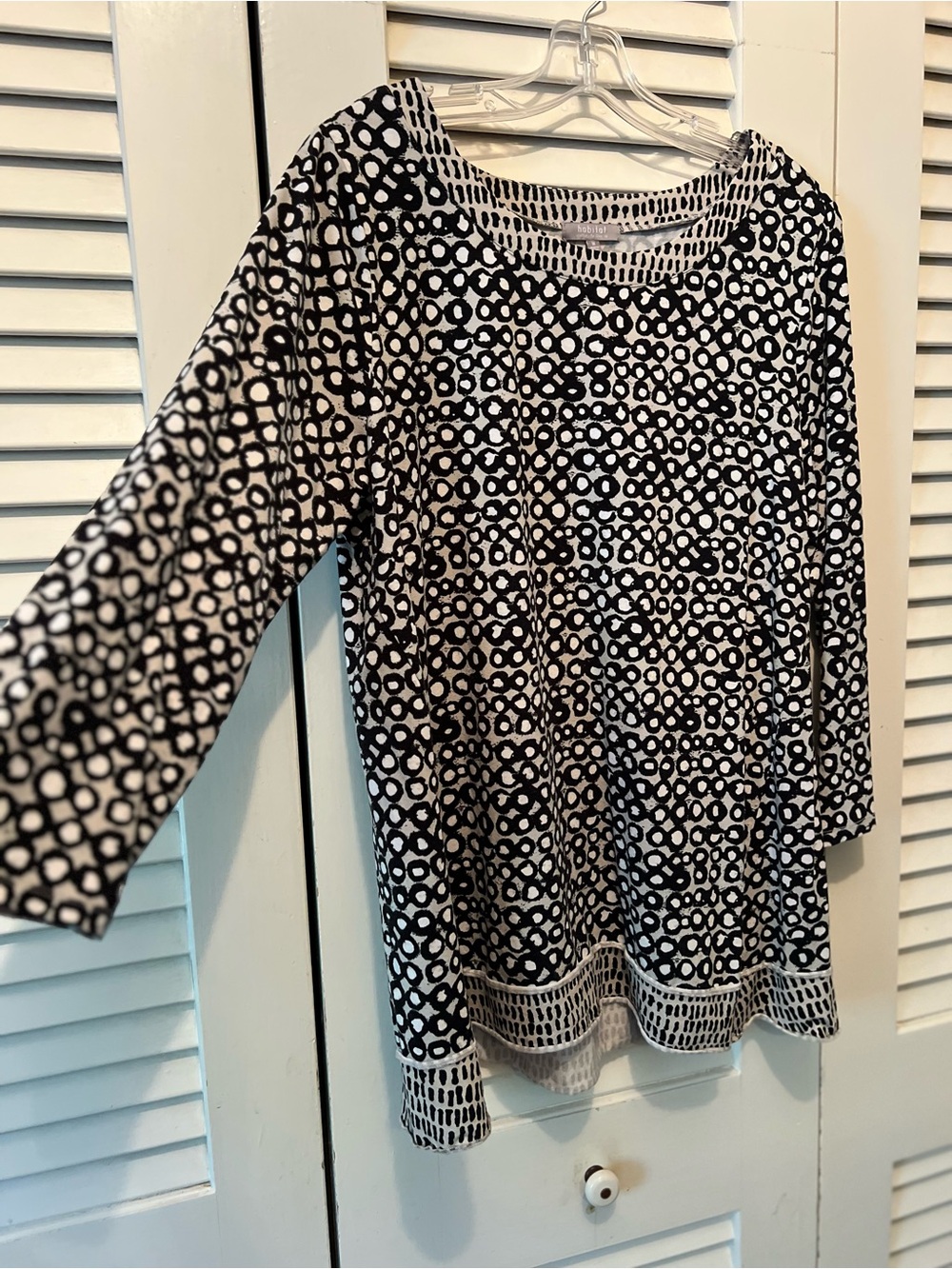 Habitat Black and White Circular Print Scoop Neck Tunic